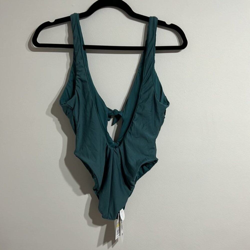 the bikini lab solid tie front one piece swim suit Size Medium - Picture 4 of 5